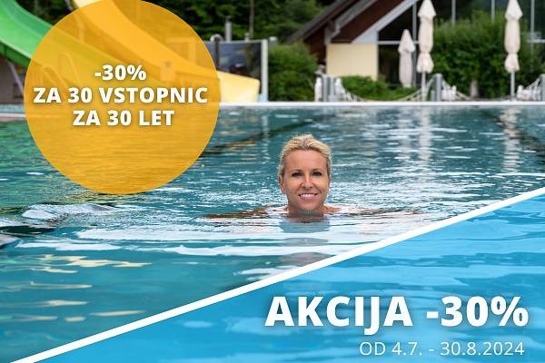 30 2-urnih vstopnic s 30% popustom za 30 let